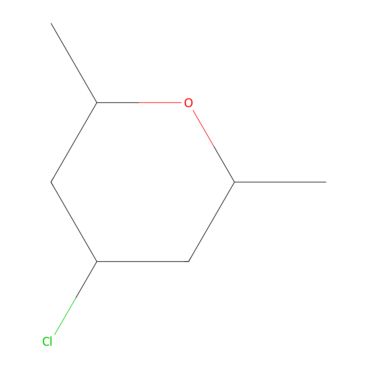 4-Chloro-2,6-dimethyloxane molecular structure, CAS 72518-07-1