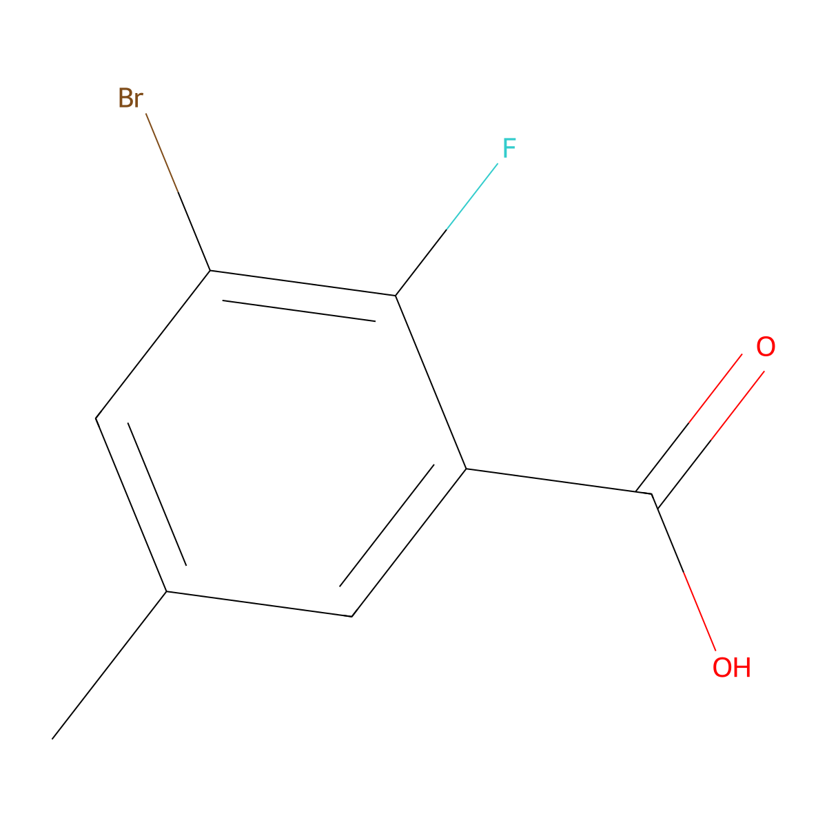 3-Bromo-2-fluoro-5-methylbenzoic acid molecular structure, CAS 72518-16-2