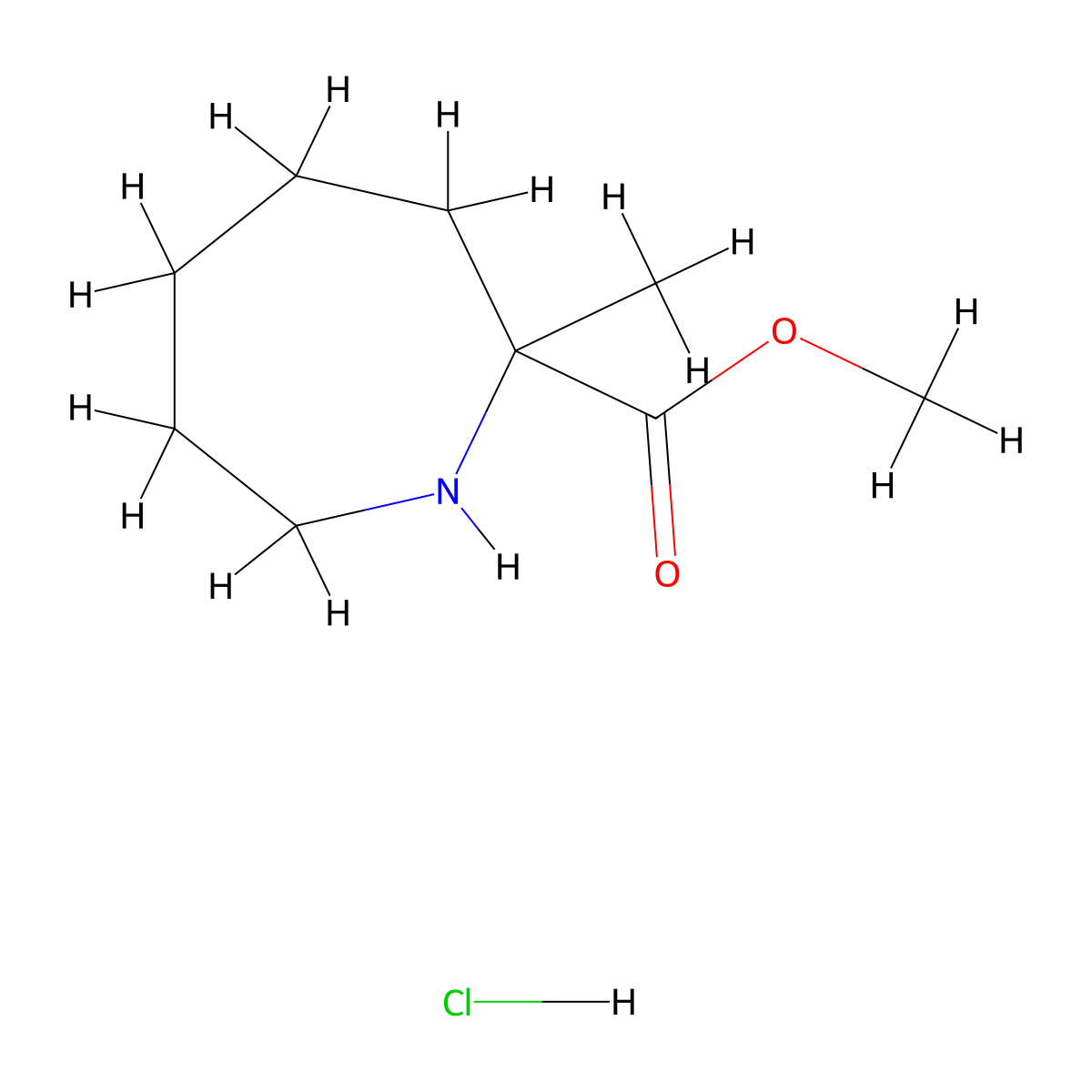 Methyl 2-methylazepane-2-carboxylate hydrochloride molecular structure, CAS 72518-37-7