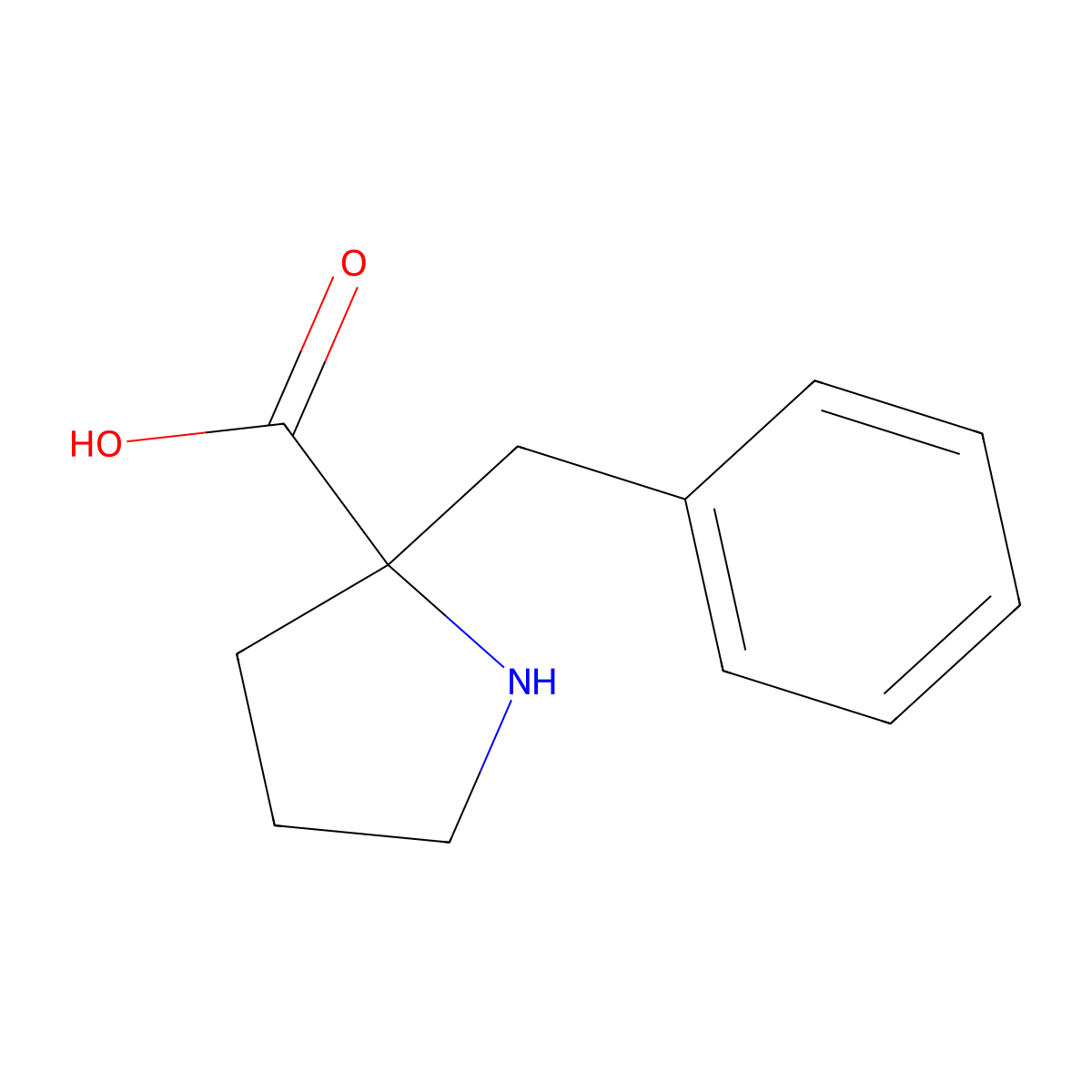 2-Benzylpyrrolidine-2-carboxylic acid molecular structure, CAS 72518-40-2