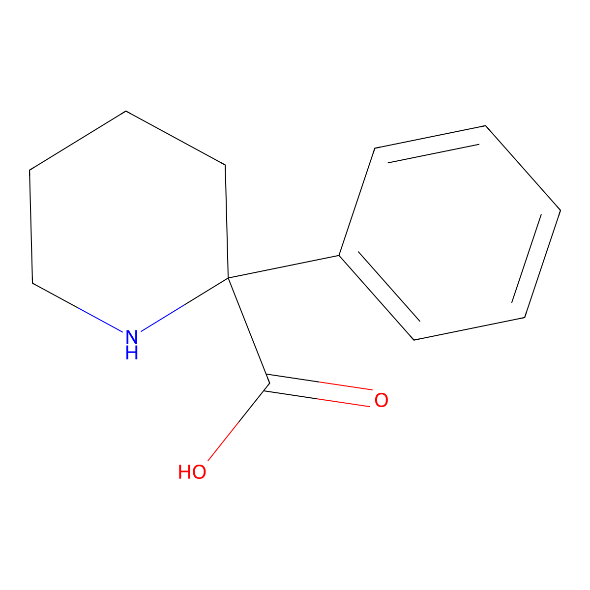2-Phenylpiperidine-2-carboxylic acid molecular structure, CAS 72518-42-4