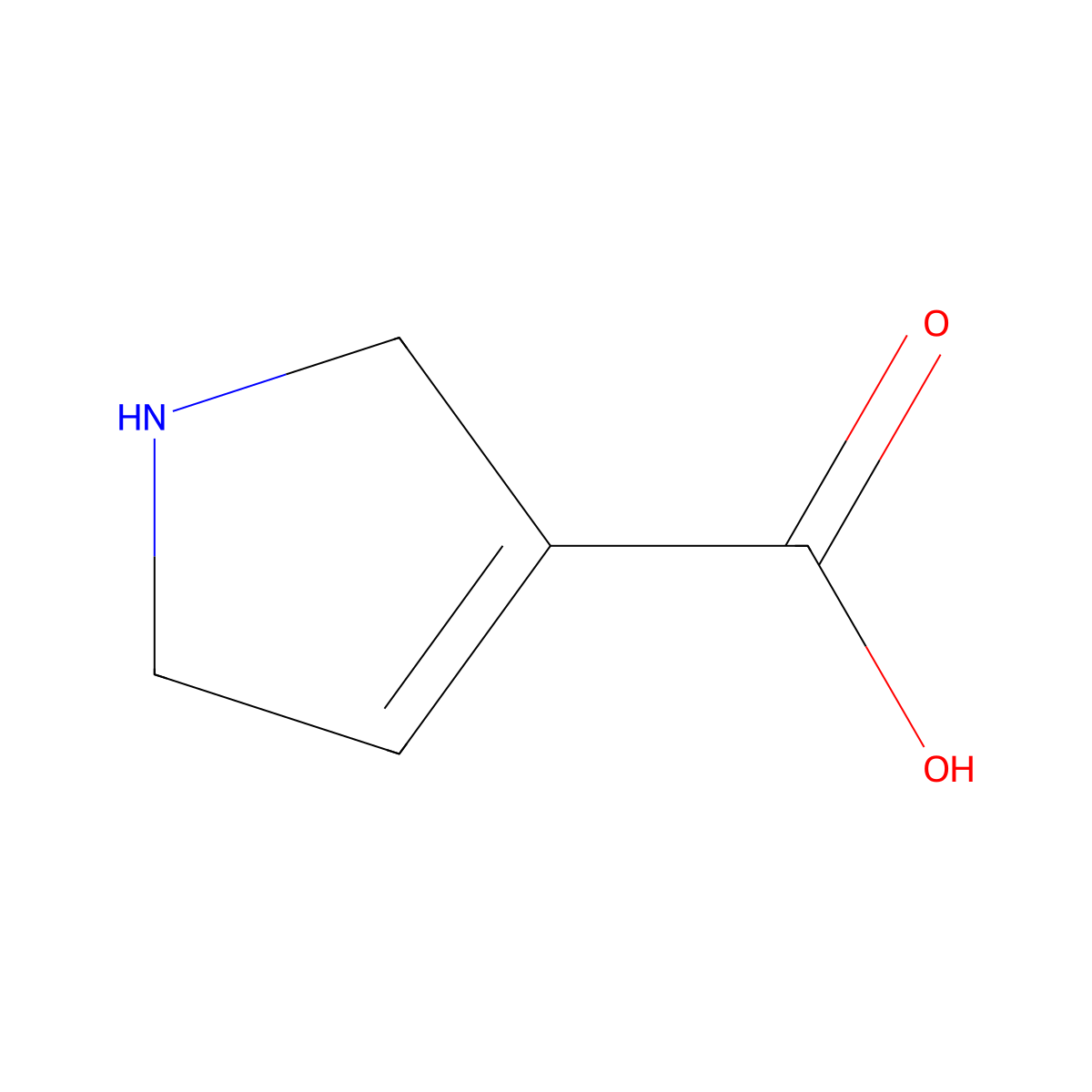 2,5-Dihydro-1H-pyrrole-3-carboxylic acid molecular structure, CAS 72519-12-1