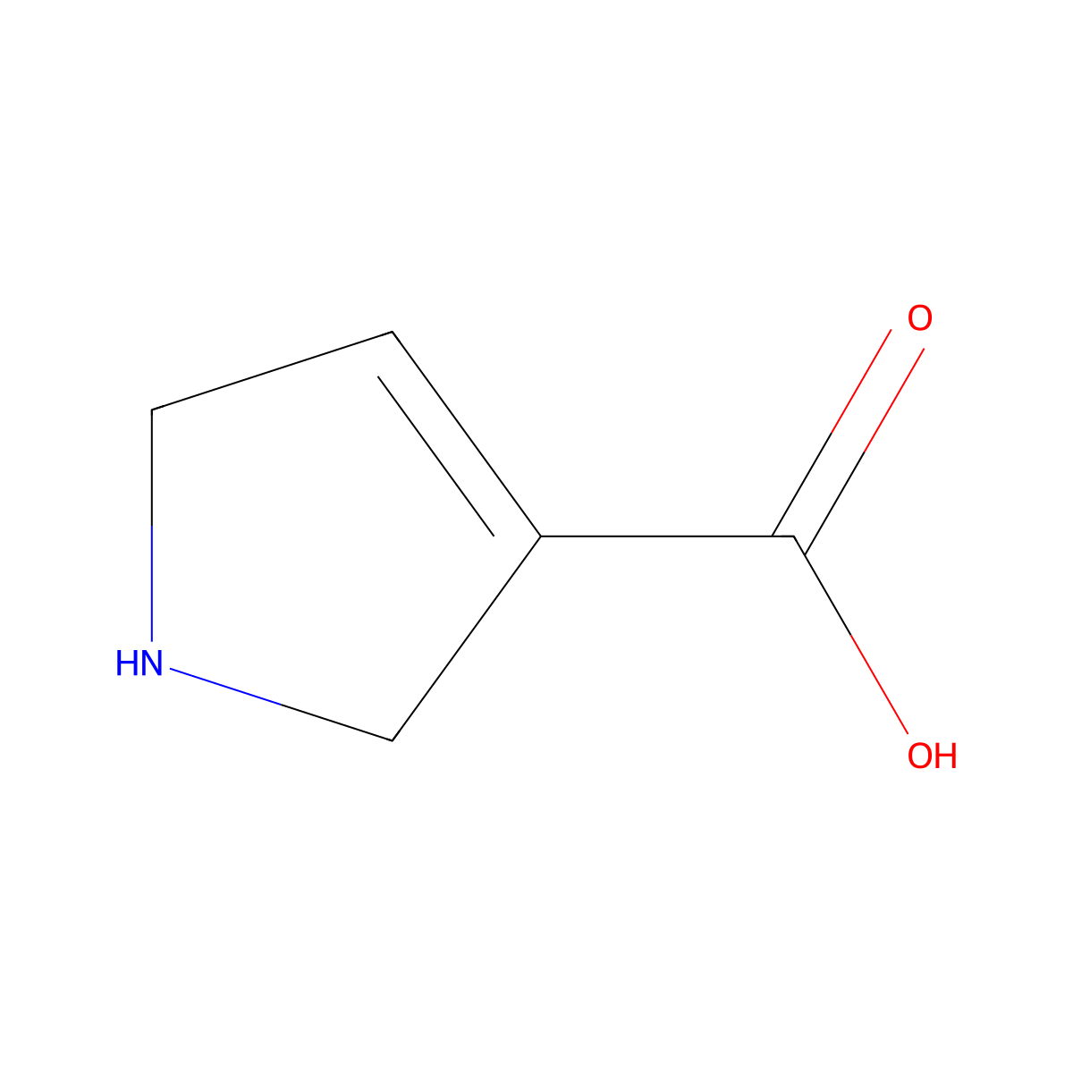 2,5-Dihydro-1H-pyrrole-3-carboxylic acid molecular structure, CAS 72519-12-1