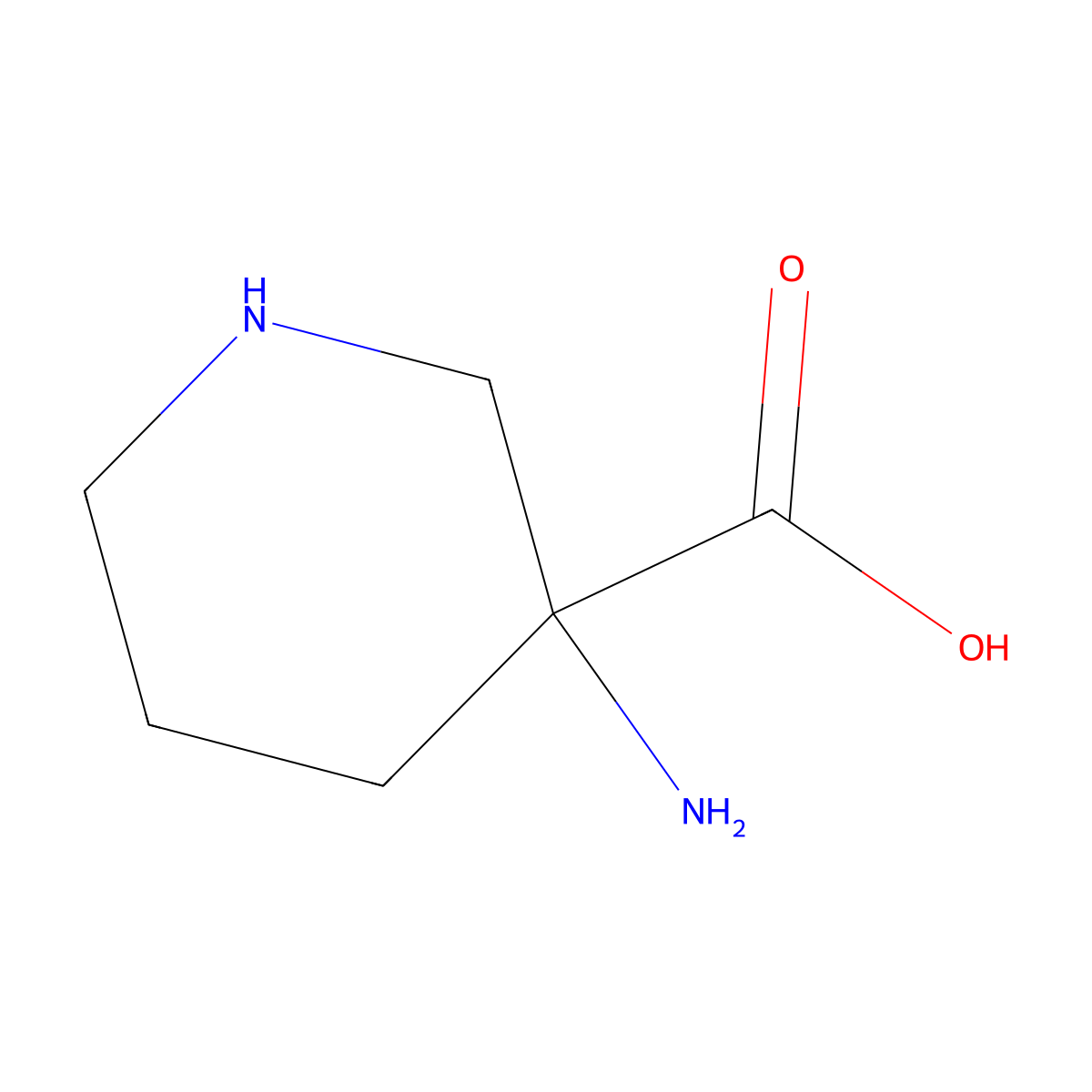 3-aminopiperidine-3-carboxylic Acid molecular structure, CAS 72519-17-6