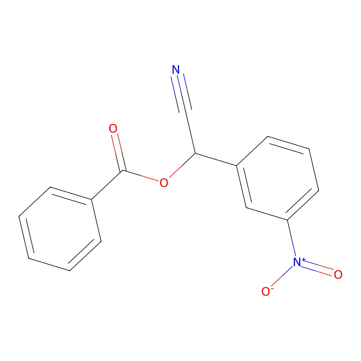 Cyano(3-nitrophenyl)methyl benzoate molecular structure, CAS 7252-27-9