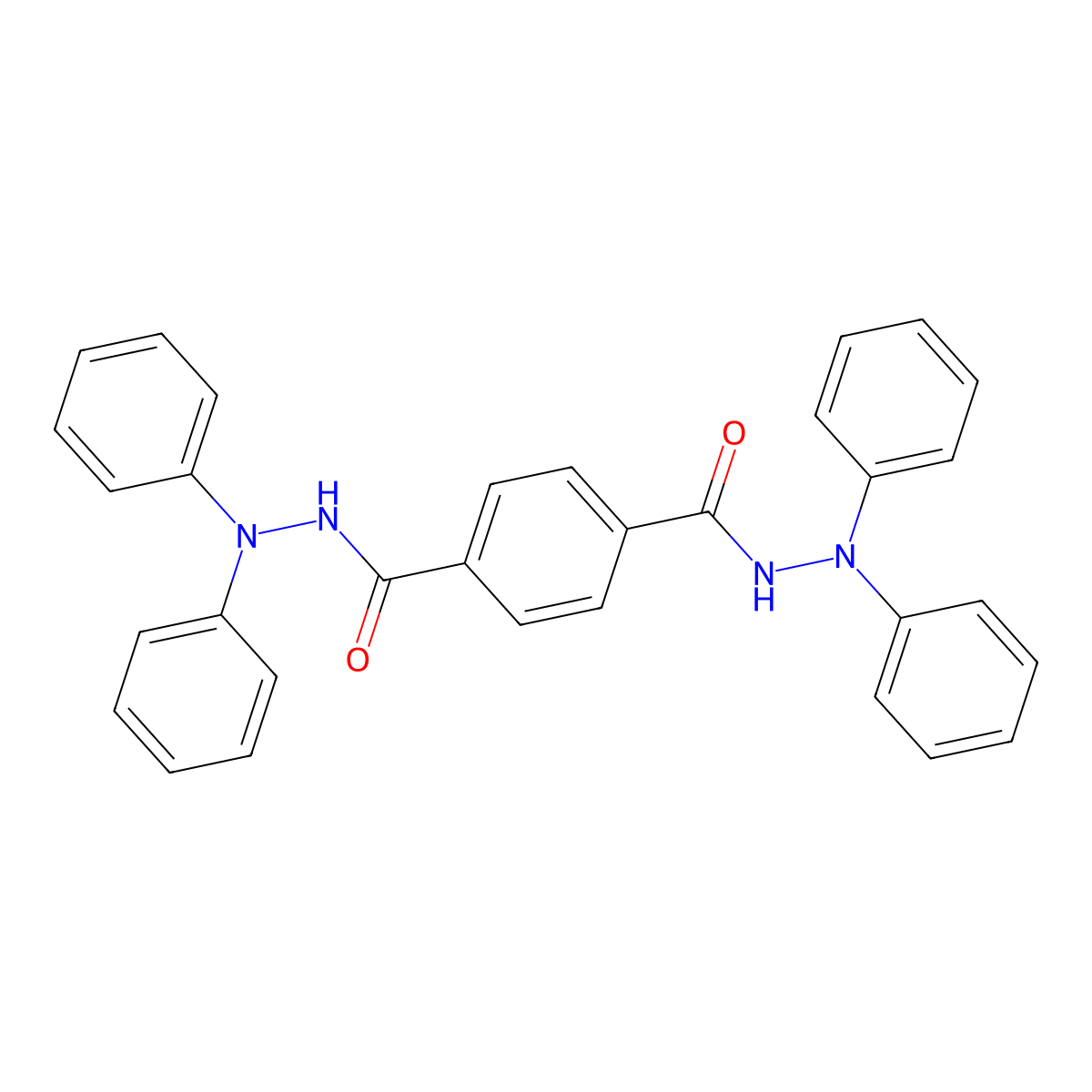 N'~1~,N'~1~,N'~4~,N'~4~-tetraphenylbenzene-1,4-dicarbohydrazide molecular structure, CAS 7252-46-2