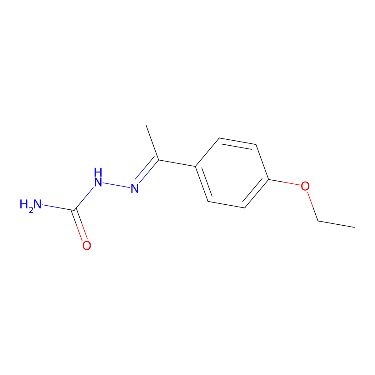 [1-(4-Ethoxyphenyl)ethylideneamino]urea molecular structure, CAS 7252-58-6
