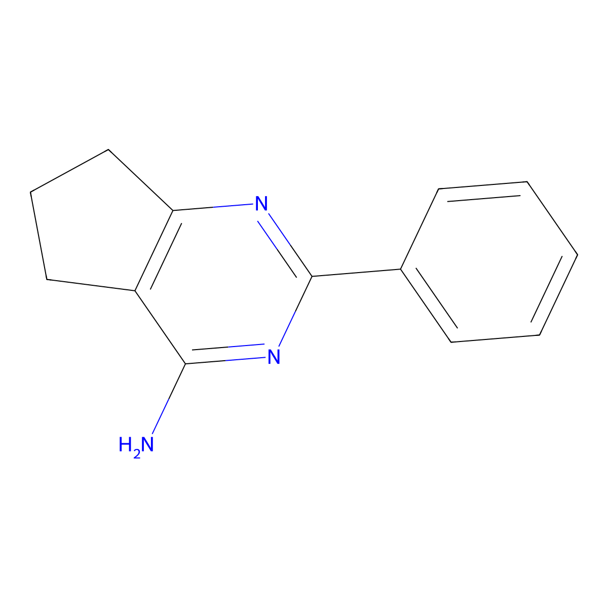 2-Phenyl-6,7-dihydro-5h-cyclopenta[d]pyrimidin-4-amine molecular structure, CAS 7252-78-0