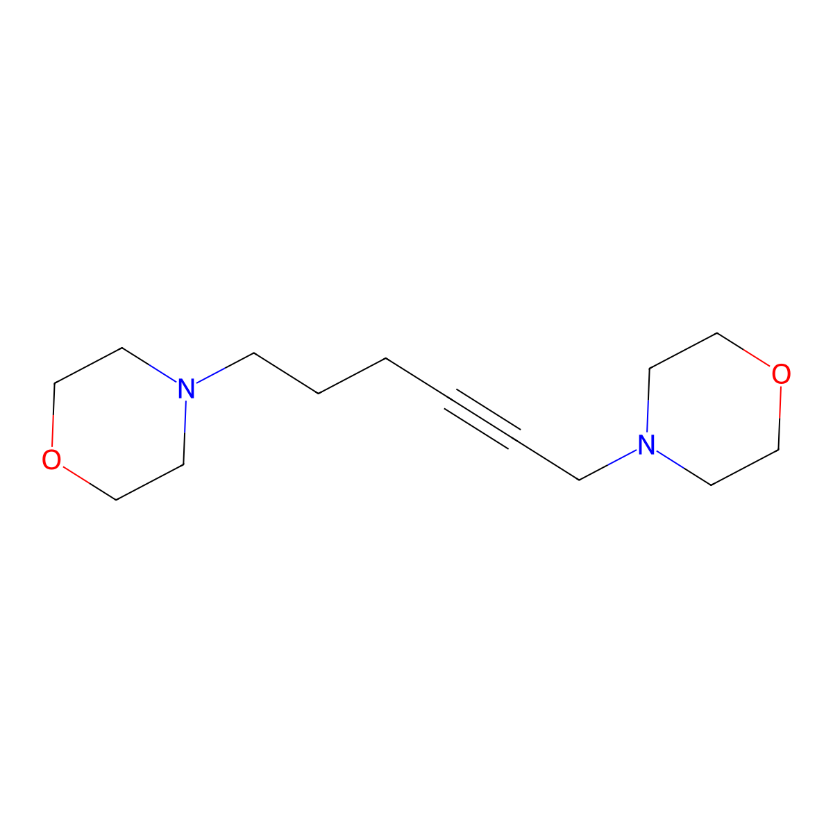 1,6-Bis(morpholino)-2-hexyne molecular structure, CAS 7252-90-6