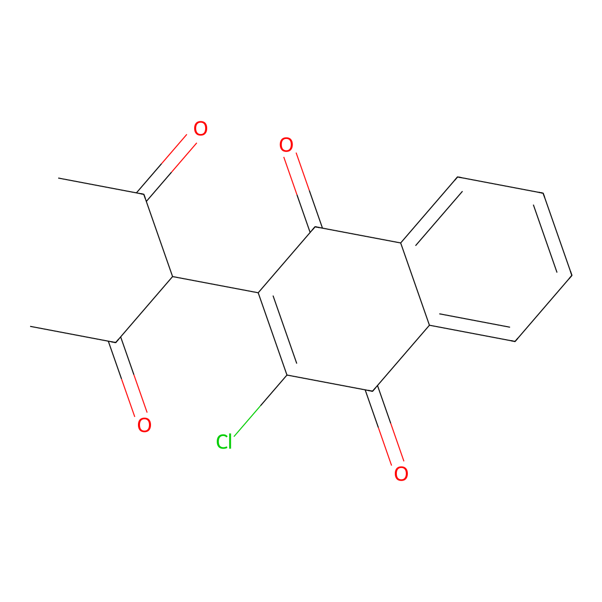 2-Chloro-3-(2,4-dioxopentan-3-yl)naphthalene-1,4-dione molecular structure, CAS 72520-66-2