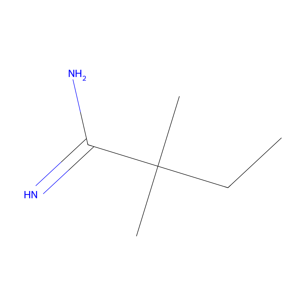 2,2-Dimethylbutanimidamide molecular structure, CAS 725205-09-4