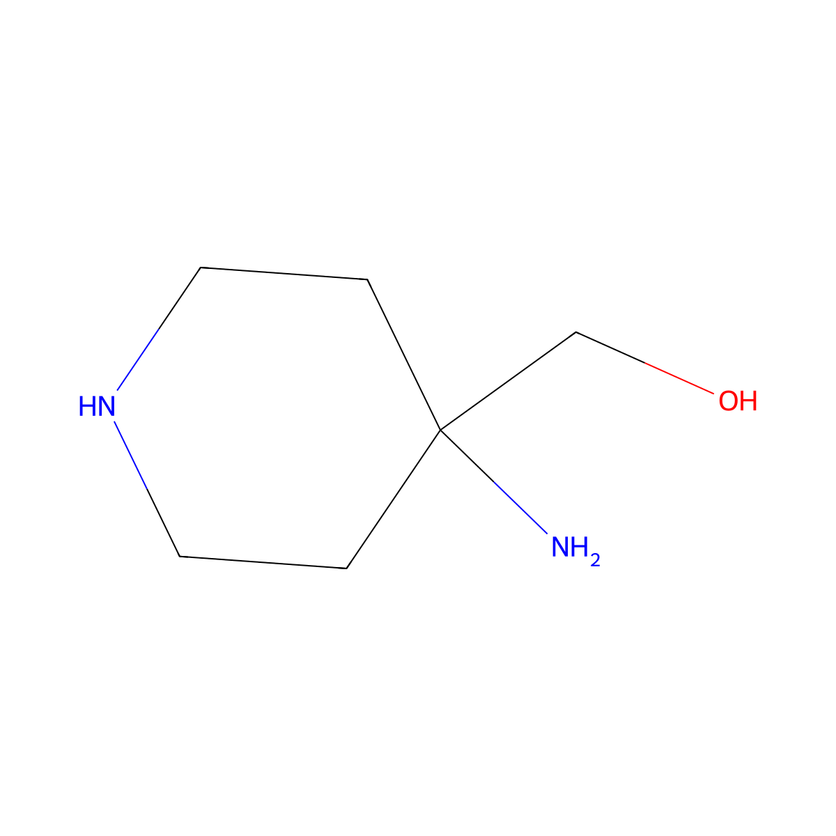 (4-Aminopiperidin-4-yl)methanol molecular structure, CAS 725209-34-7