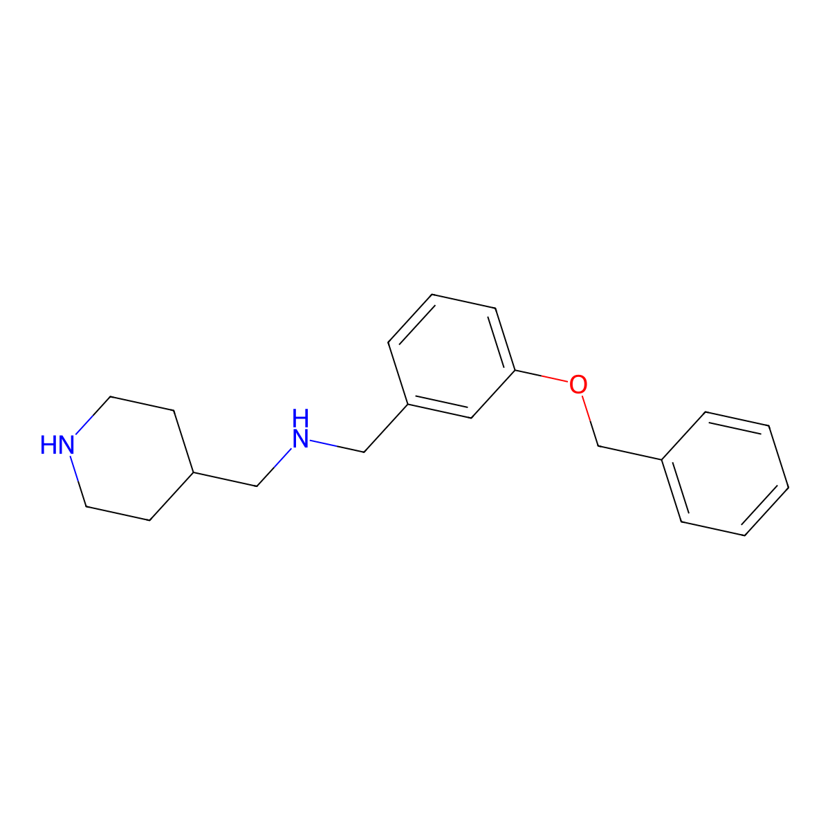 1-[3-(benzyloxy)phenyl]-N-(piperidin-4-ylmethyl)methanamine molecular structure, CAS 725211-65-4