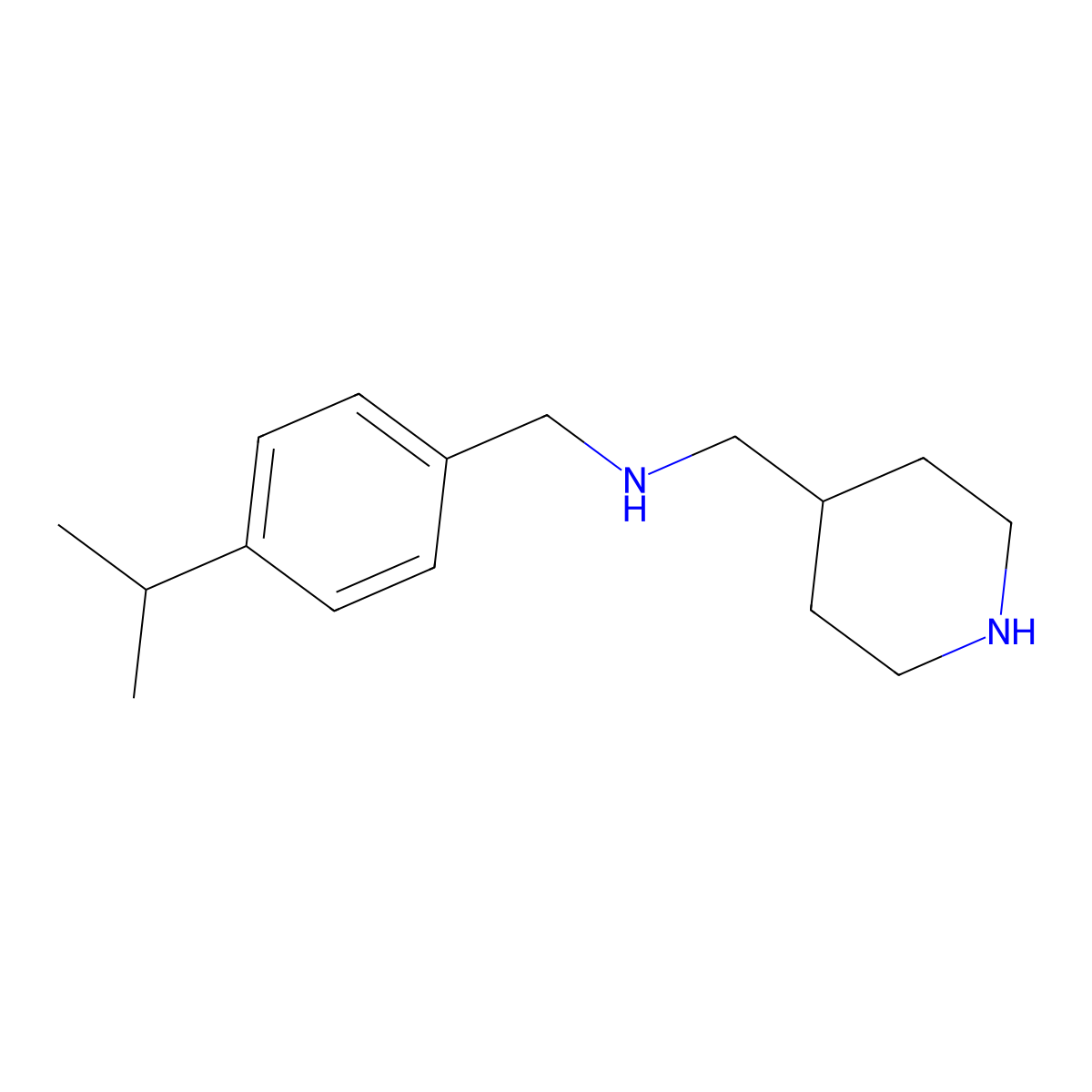 1-(piperidin-4-yl)-N-[4-(propan-2-yl)benzyl]methanamine molecular structure, CAS 725211-69-8