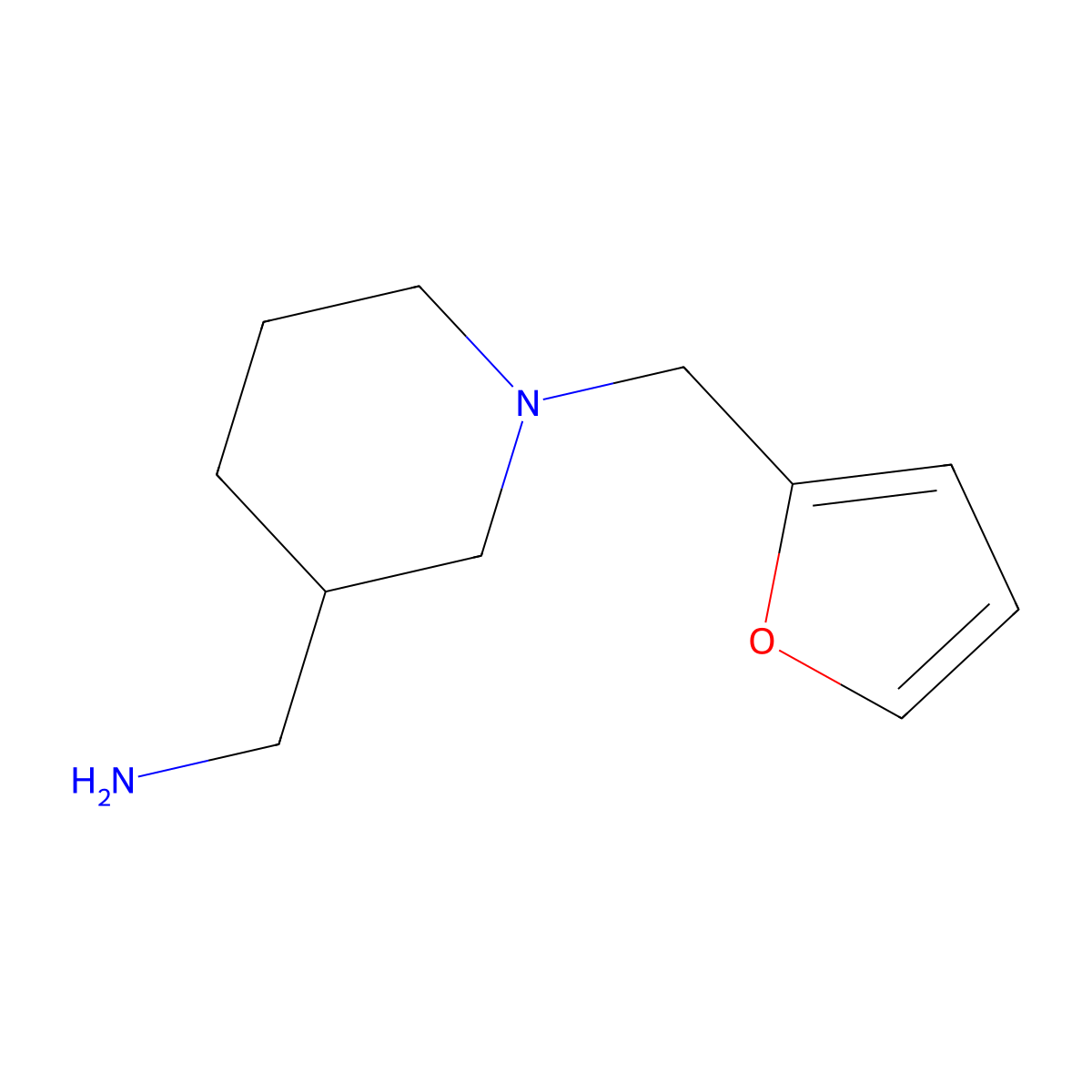 1-[1-(2-Furylmethyl)-3-piperidinyl]methanamine molecular structure, CAS 725212-65-7