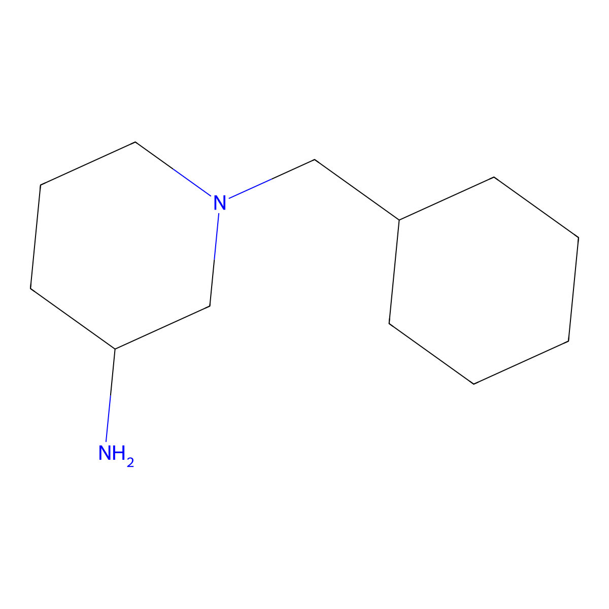 1-(Cyclohexylmethyl)piperidin-3-amine molecular structure, CAS 725213-07-0