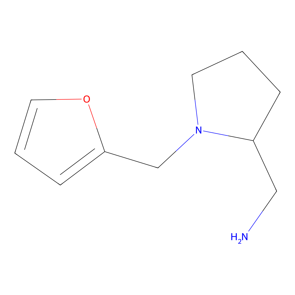 1-{1-[(Furan-2-yl)methyl]pyrrolidin-2-yl}methanamine molecular structure, CAS 725213-28-5