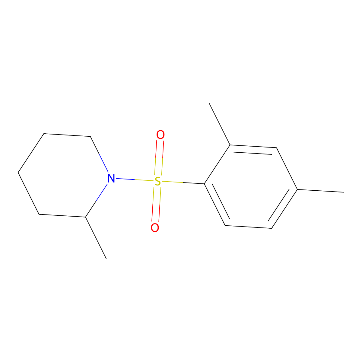 1-[(2,4-Dimethylphenyl)sulfonyl]-2-methylpiperidine molecular structure, CAS 725214-81-3