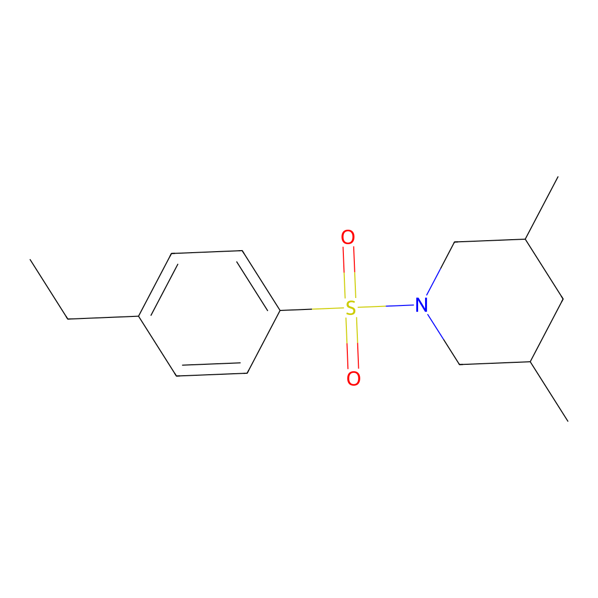 1-[(4-Ethylphenyl)sulfonyl]-3,5-dimethylpiperidine molecular structure, CAS 725214-84-6