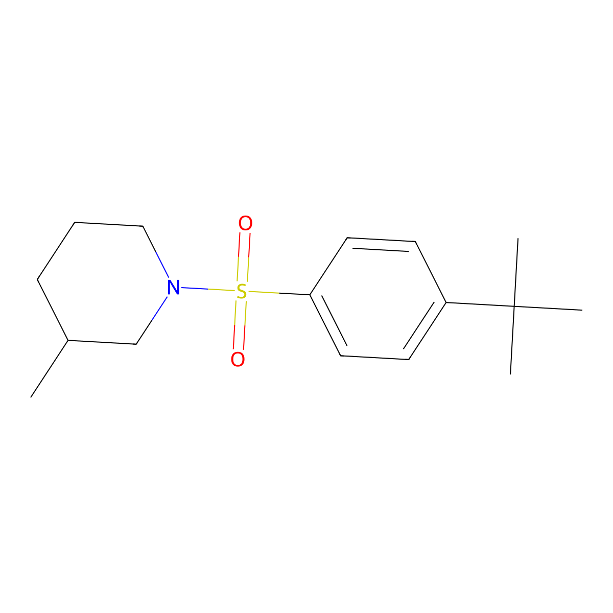 1-(4-Tert-butylbenzenesulfonyl)-3-methylpiperidine molecular structure, CAS 725214-94-8