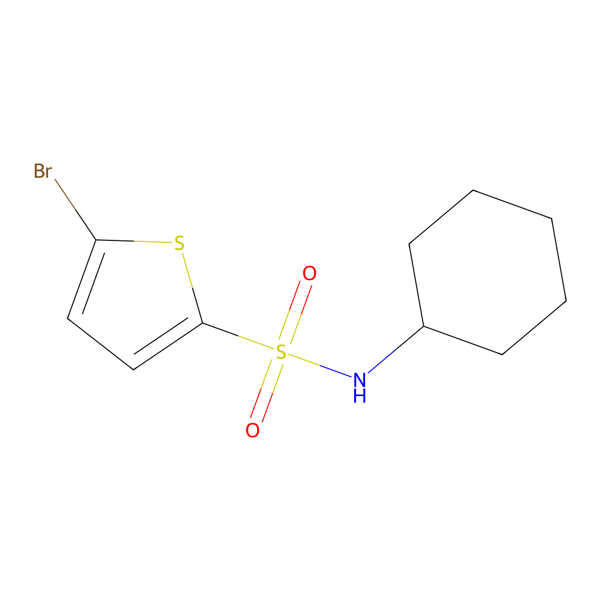 5-bromo-N-cyclohexylthiophene-2-sulfonamide molecular structure, CAS 725215-55-4