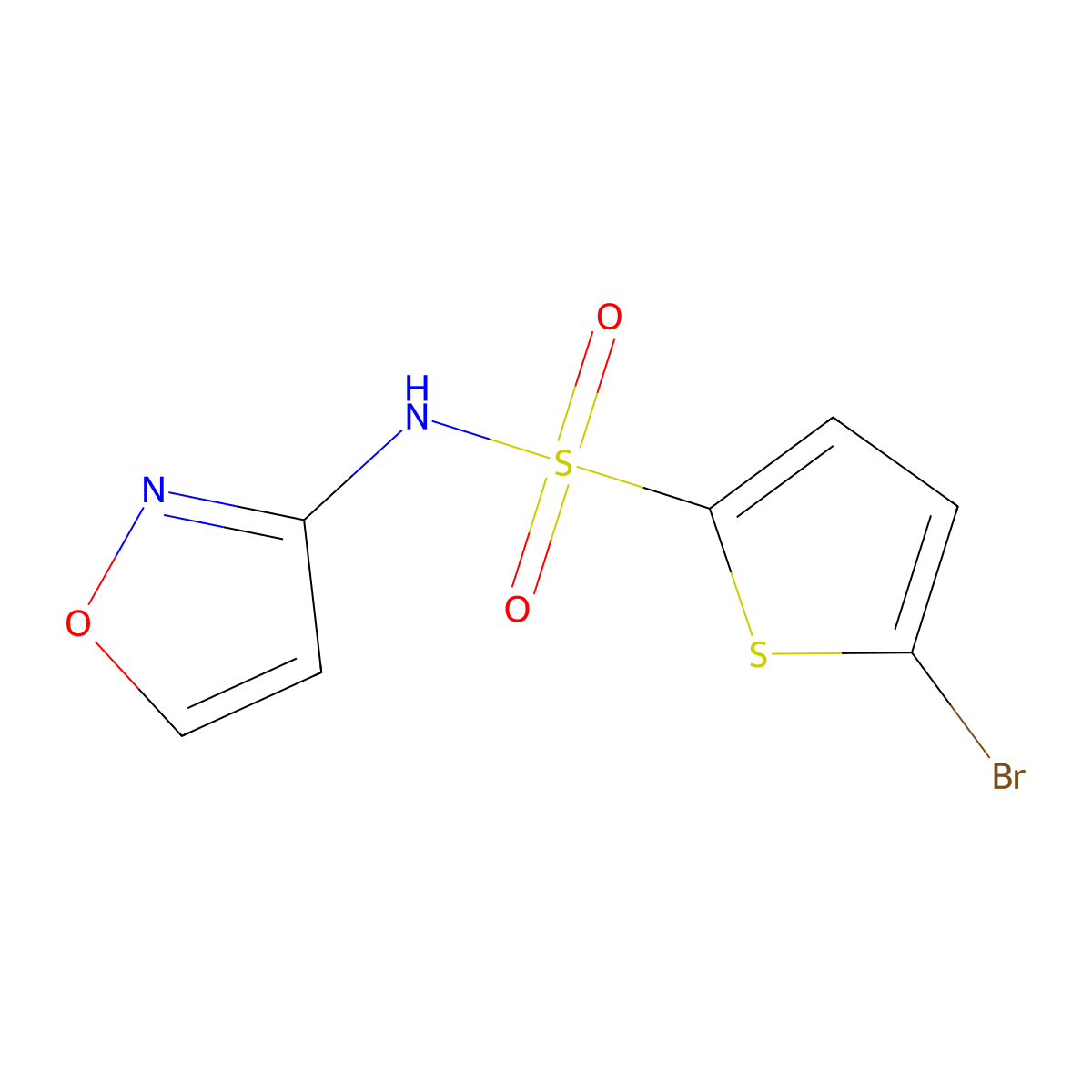 5-Bromo-N-(isoxazol-3-yl)thiophene-2-sulfonamide molecular structure, CAS 725215-59-8