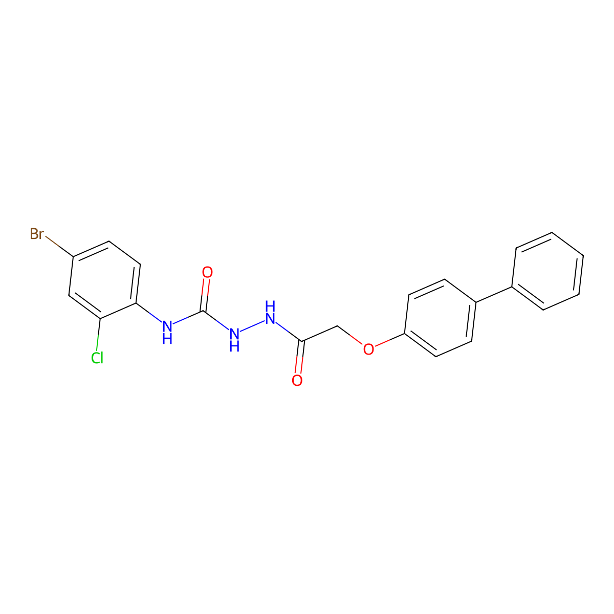 1-(4-Bromo-2-chlorophenyl)-3-[[2-(4-phenylphenoxy)acetyl]amino]urea molecular structure, CAS 725216-18-2