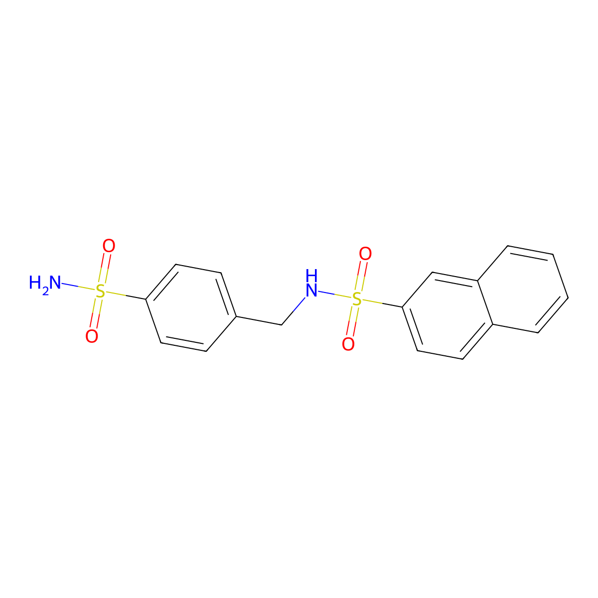 N-[(4-sulfamoylphenyl)methyl]naphthalene-2-sulfonamide molecular structure, CAS 725216-23-9