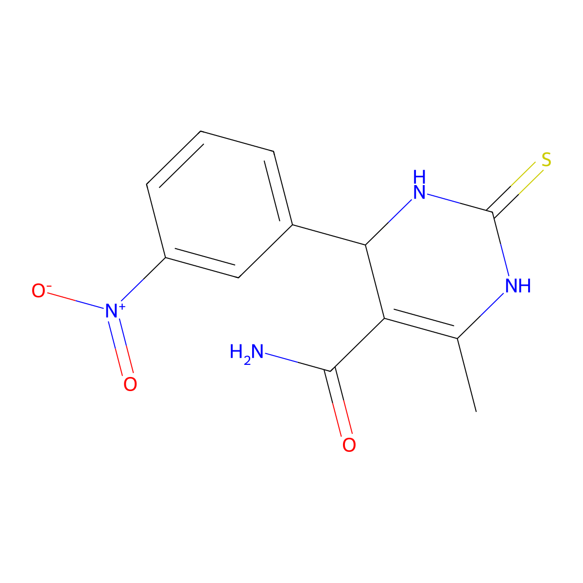 6-Methyl-4-(3-nitrophenyl)-2-thioxo-1,2,3,4-tetrahydropyrimidine-5-carboxamide molecular structure, CAS 725216-96-6