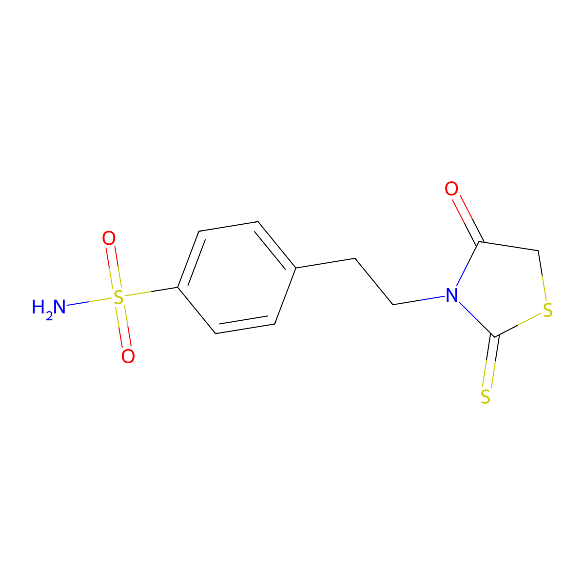 4-(2-(4-Oxo-2-thioxothiazolidin-3-yl)ethyl)benzenesulfonamide molecular structure, CAS 725217-24-3