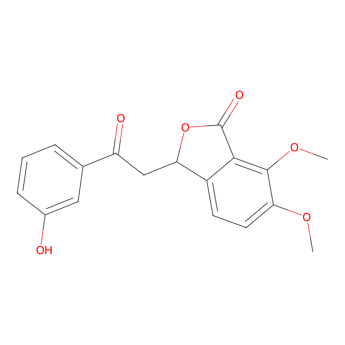 3-(2-(3-hydroxyphenyl)-2-oxoethyl)-6,7-dimethoxyisobenzofuran-1(3H)-one molecular structure, CAS 725217-41-4