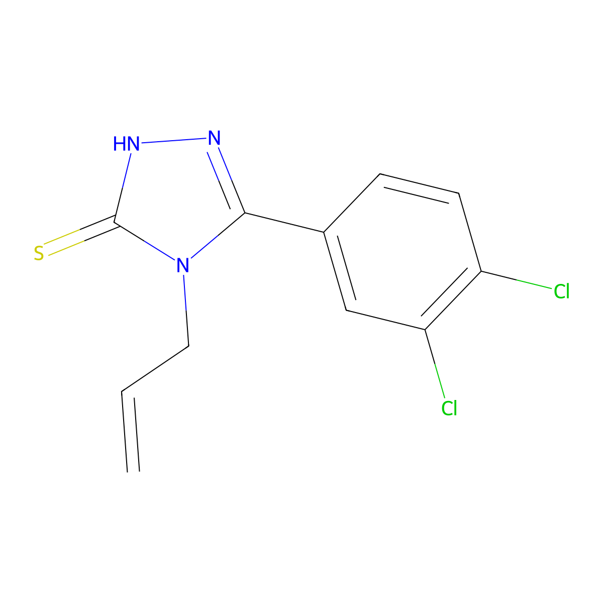 4-allyl-5-(3,4-dichlorophenyl)-4H-1,2,4-triazole-3-thiol molecular structure, CAS 725217-55-0