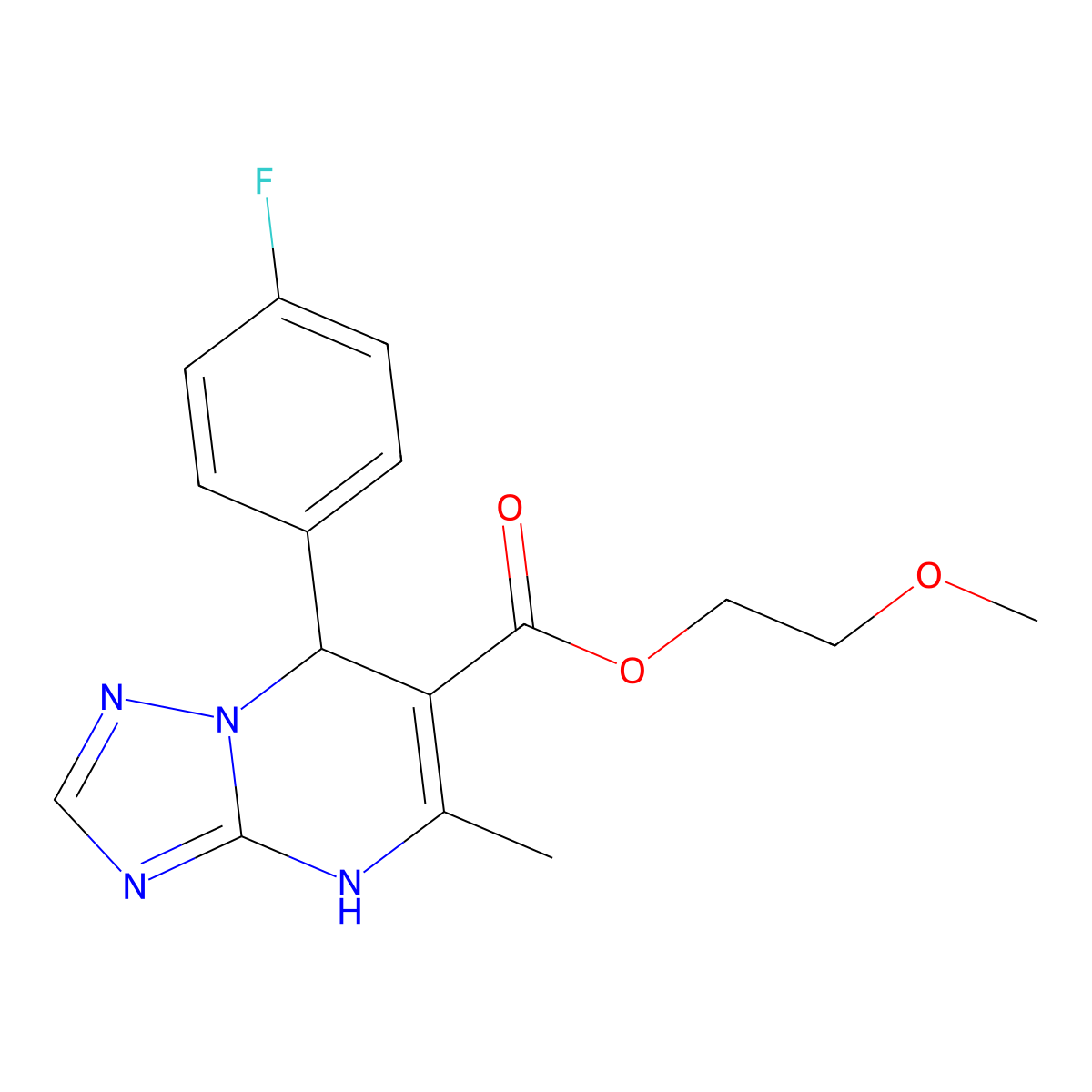 2-Methoxyethyl 7-(4-fluorophenyl)-5-methyl-4,7-dihydro[1,2,4]triazolo[1,5-a]pyrimidine-6-carboxylate molecular structure, CAS 725217-58-3