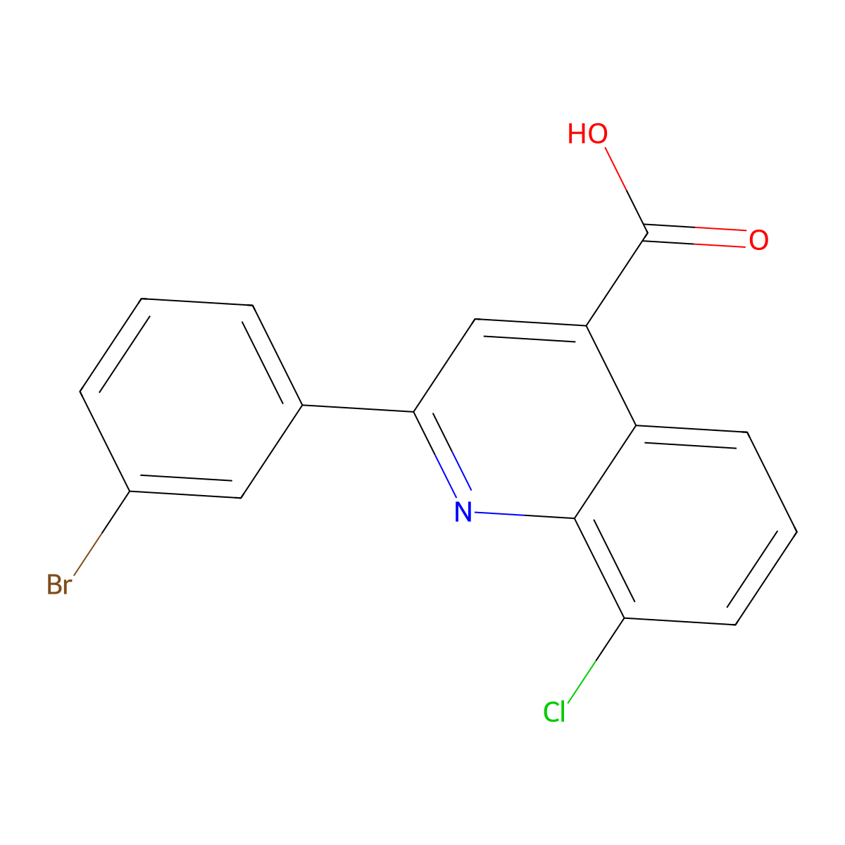 2-(3-Bromophenyl)-8-chloroquinoline-4-carboxylic acid molecular structure, CAS 725217-59-4