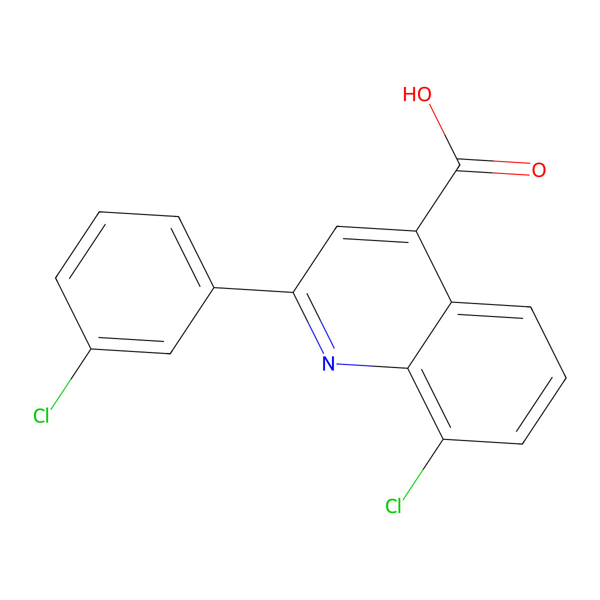 8-Chloro-2-(3-chlorophenyl)quinoline-4-carboxylic acid molecular structure, CAS 725217-63-0