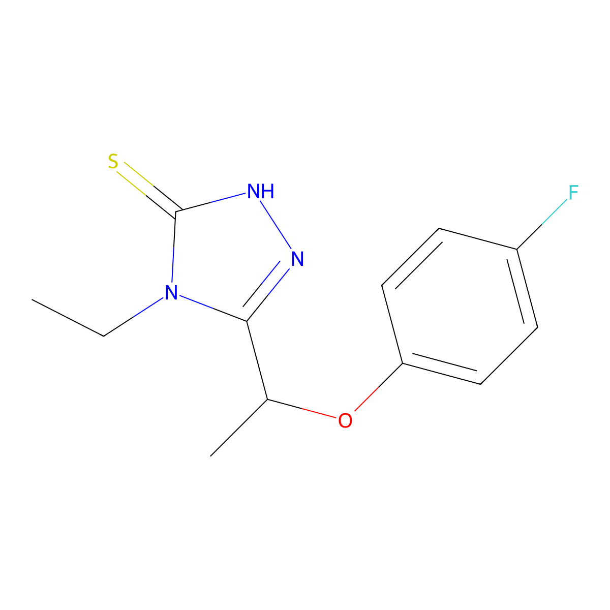 4-ethyl-5-[1-(4-fluorophenoxy)ethyl]-4H-1,2,4-triazole-3-thiol molecular structure, CAS 725217-84-5
