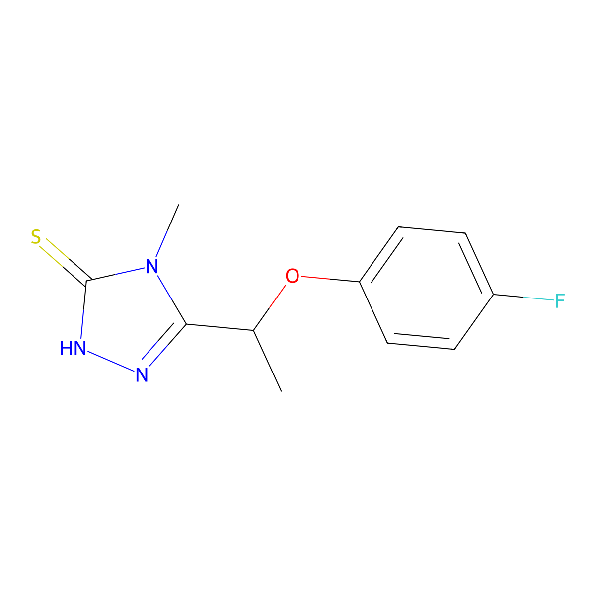 5-[1-(4-fluorophenoxy)ethyl]-4-methyl-4H-1,2,4-triazole-3-thiol molecular structure, CAS 725217-86-7