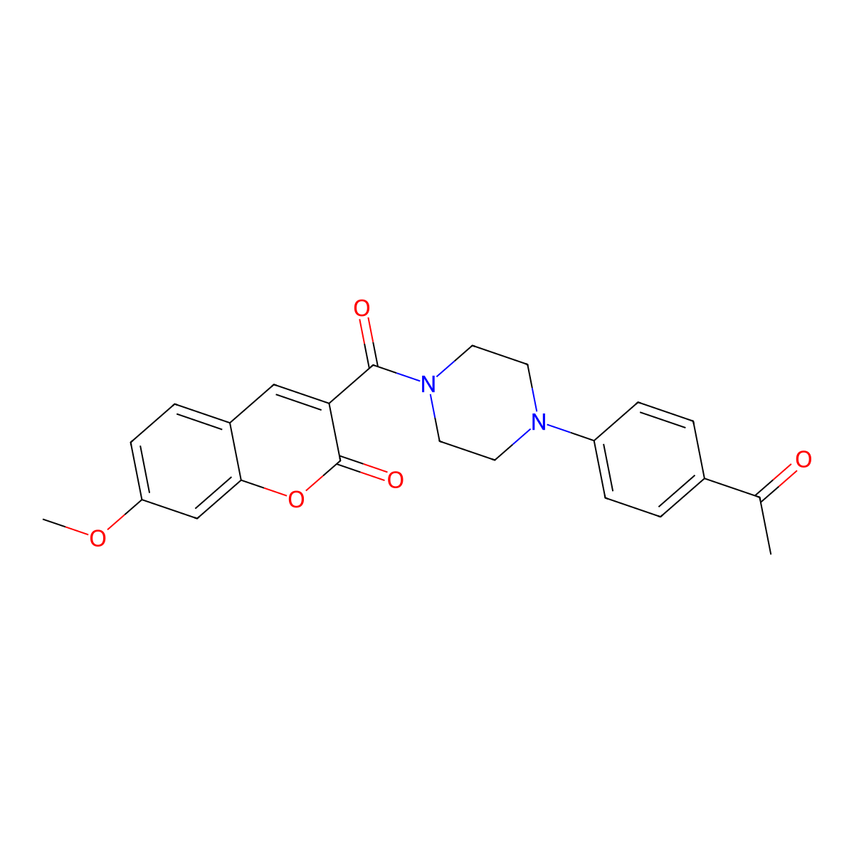 3-[4-(4-Acetylphenyl)piperazine-1-carbonyl]-7-methoxychromen-2-one molecular structure, CAS 725218-06-4