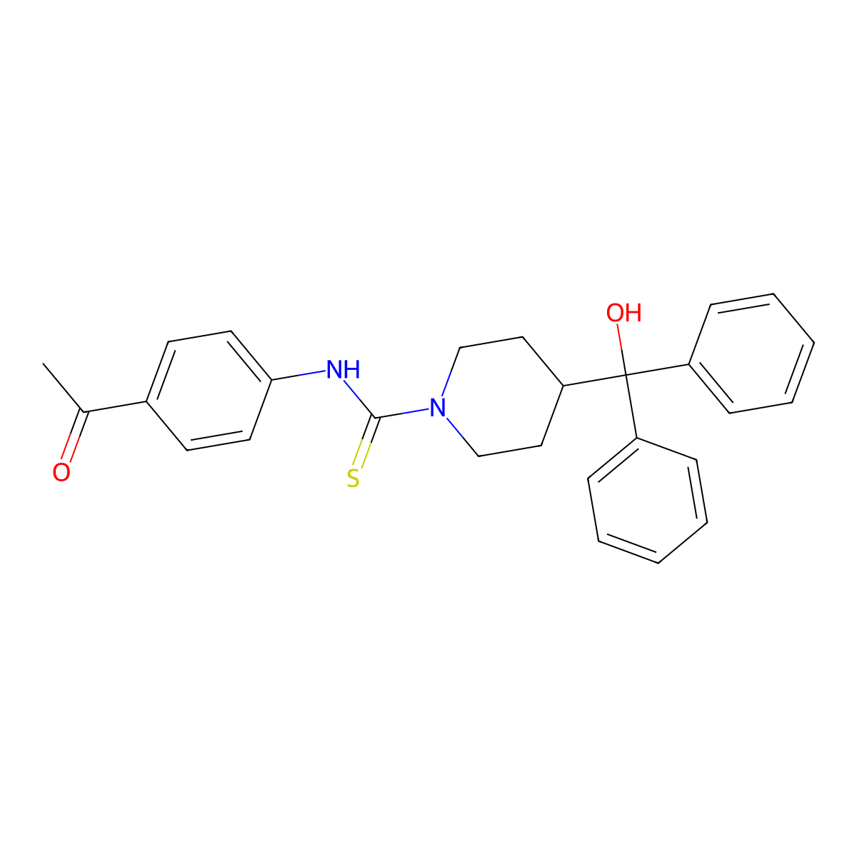 1-Acetyl-4-({[4-(hydroxydiphenylmethyl)piperidyl]thioxomethyl}amino)benzene molecular structure, CAS 725218-11-1