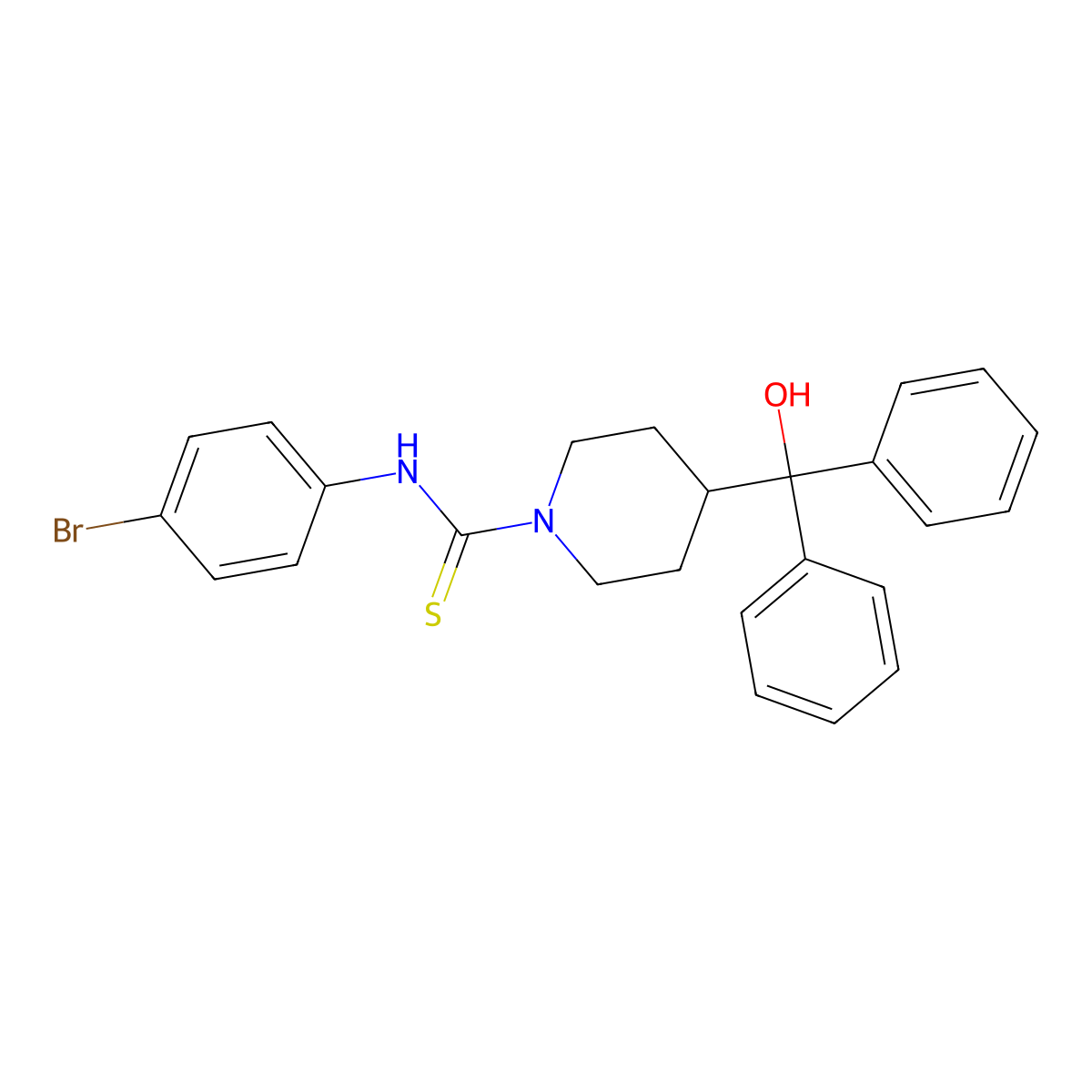 N-(4-bromophenyl)-4-[hydroxy(diphenyl)methyl]piperidine-1-carbothioamide molecular structure, CAS 725218-27-9