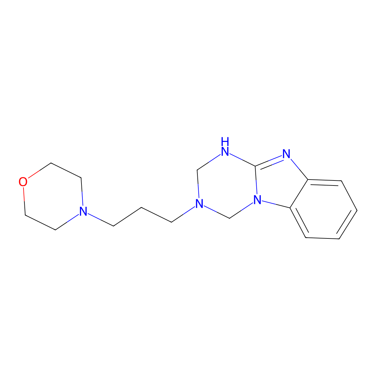 3-[3-(Morpholin-4-yl)propyl]-1,2,3,4-tetrahydro[1,3,5]triazino[1,2-a]benzimidazole molecular structure, CAS 725219-56-7