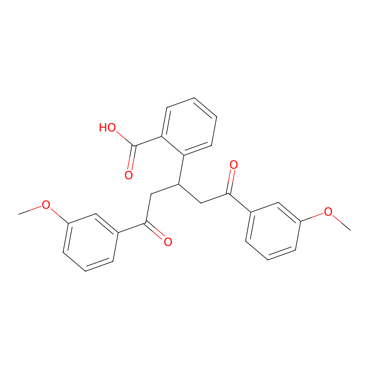2-[1,5-Bis(3-methoxyphenyl)-1,5-dioxopentan-3-yl]benzoic acid molecular structure, CAS 725219-63-6