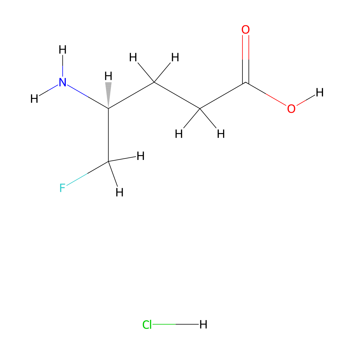 (4S)-4-amino-5-fluoropentanoic acid hydrochloride molecular structure, CAS 72522-16-8