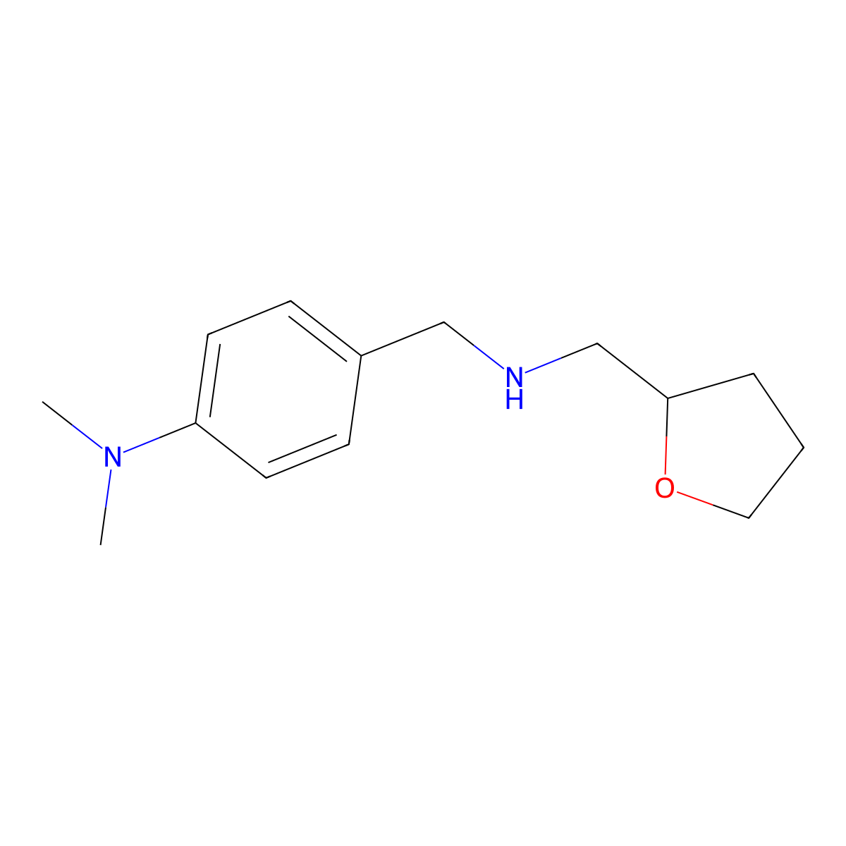 N,N-Dimethyl-4-((((tetrahydrofuran-2-yl)methyl)amino)methyl)aniline molecular structure, CAS 725220-76-8