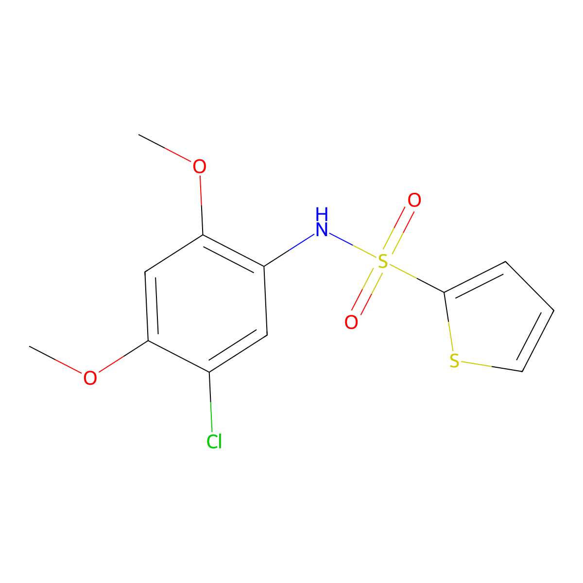 N-(5-chloro-2,4-dimethoxyphenyl)thiophene-2-sulfonamide molecular structure, CAS 725220-89-3