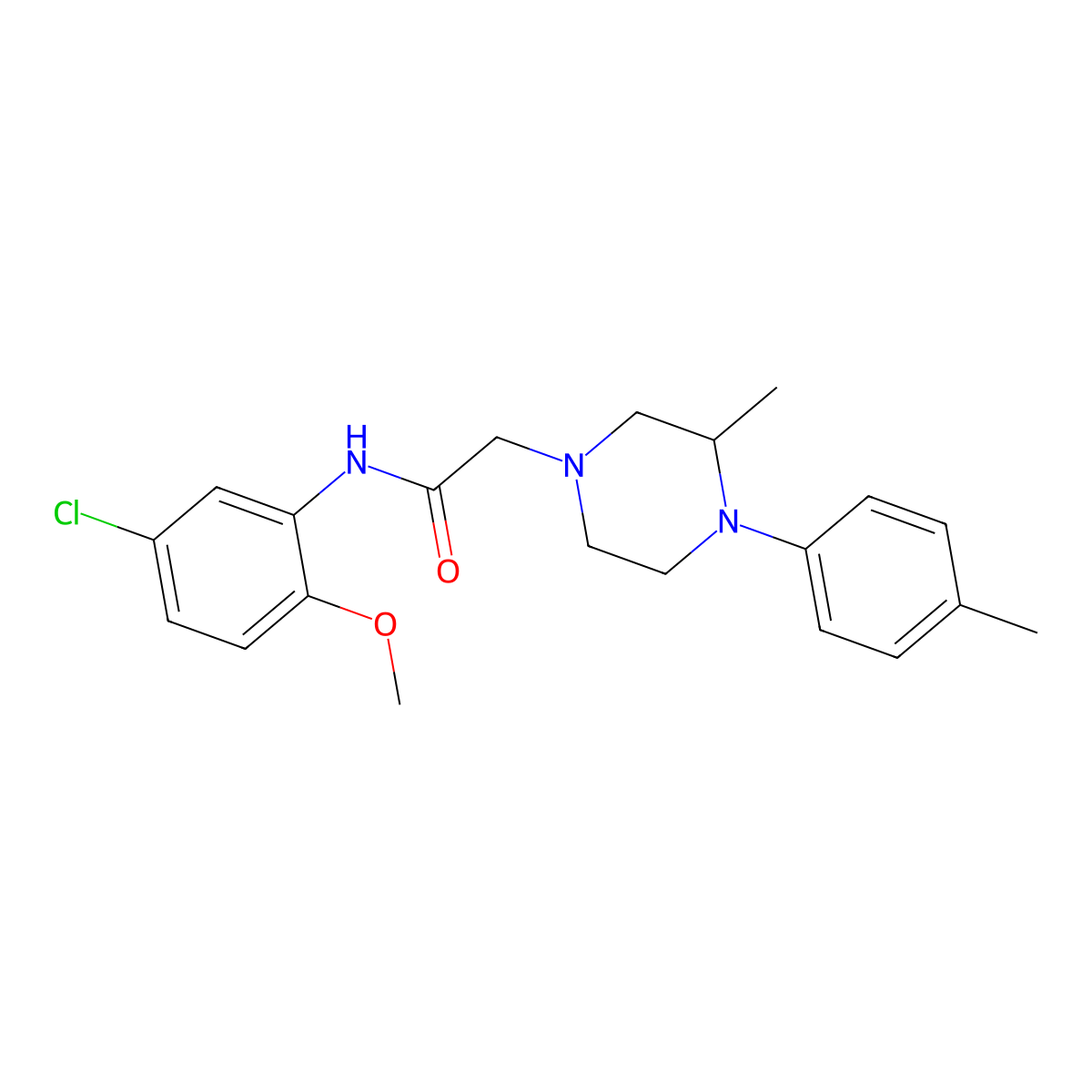 N-(5-chloro-2-methoxyphenyl)-2-[3-methyl-4-(4-methylphenyl)piperazin-1-yl]acetamide molecular structure, CAS 725221-21-6