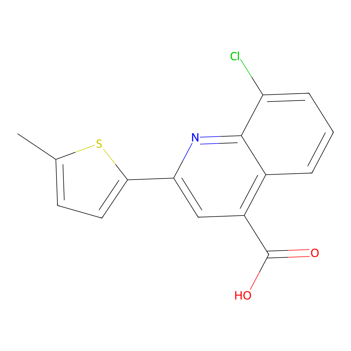 8-Chloro-2-(5-methylthien-2-yl)quinoline-4-carboxylic acid molecular structure, CAS 725221-34-1
