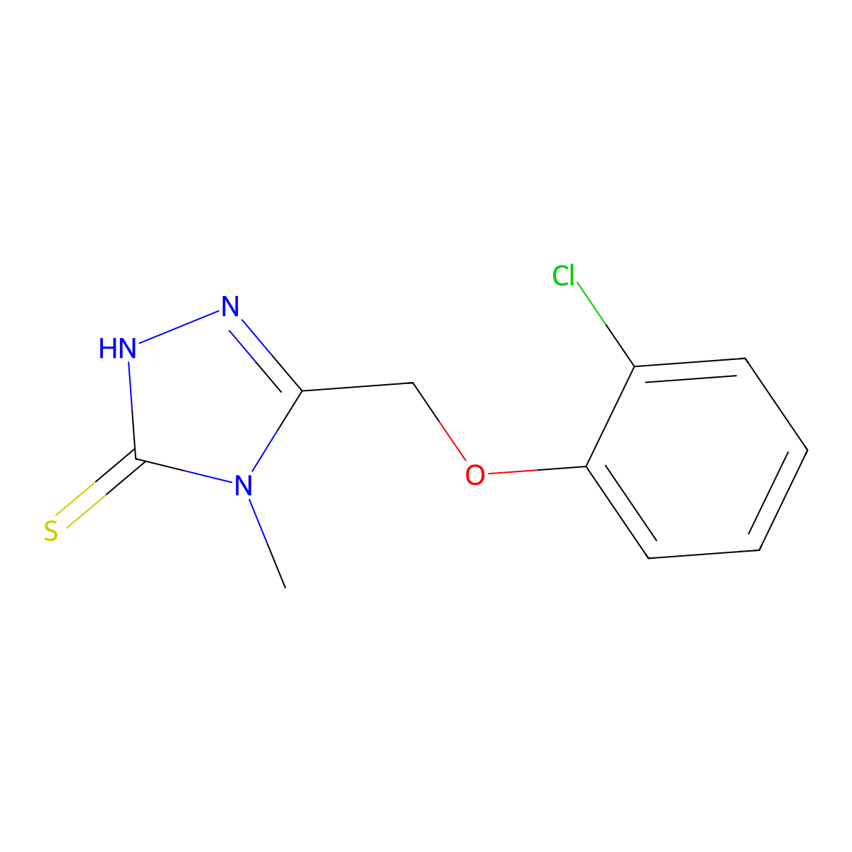 5-[(2-chlorophenoxy)methyl]-4-methyl-4H-1,2,4-triazole-3-thiol molecular structure, CAS 725221-36-3