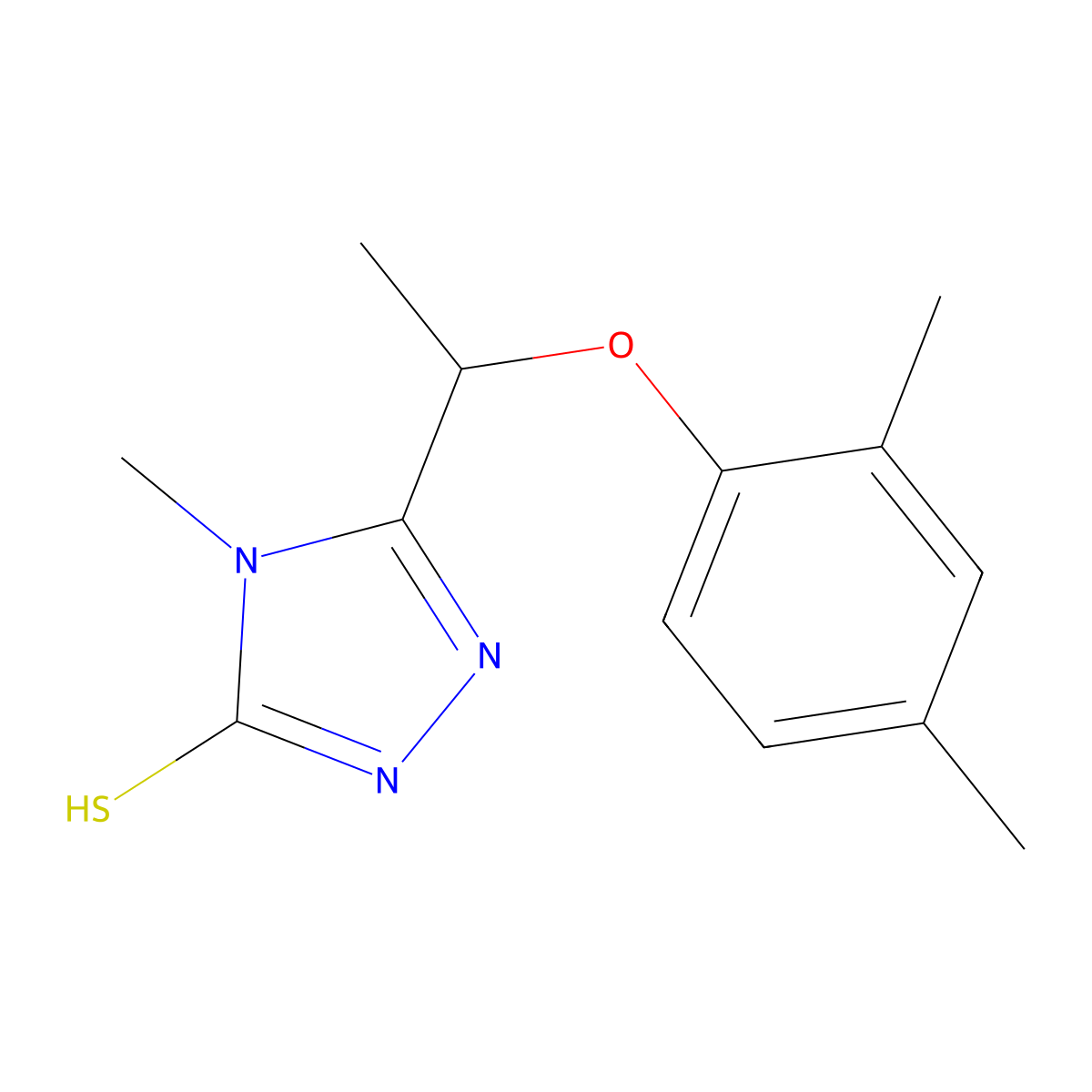 5-[1-(2,4-dimethylphenoxy)ethyl]-4-methyl-4H-1,2,4-triazole-3-thiol molecular structure, CAS 725221-37-4