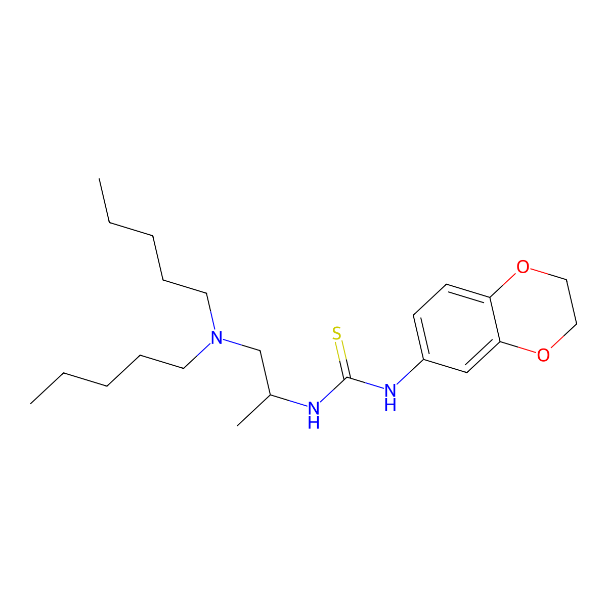 1-(2,3-Dihydro-1,4-benzodioxin-6-yl)-3-[1-(dipentylamino)propan-2-yl]thiourea molecular structure, CAS 725221-41-0